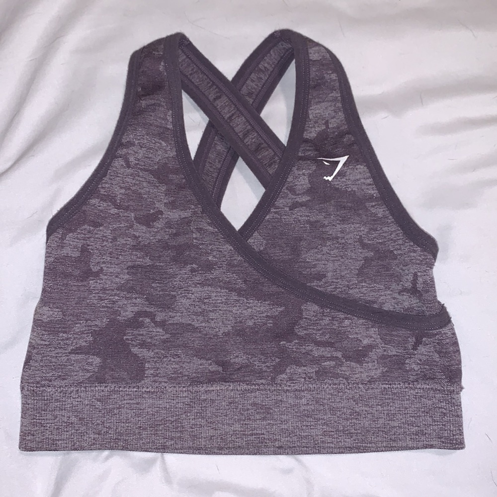 Gymshark Lilac Camo Seamless Sports Bra